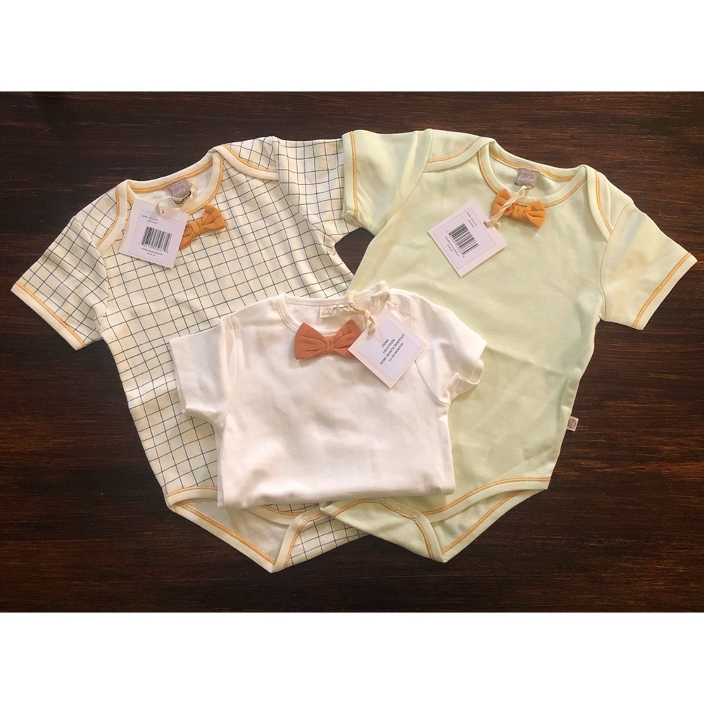 NWT Set of 3 Hallmark Baby Tie Onesies